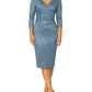 Aurelia Steel Blue Stretch Lace Dress