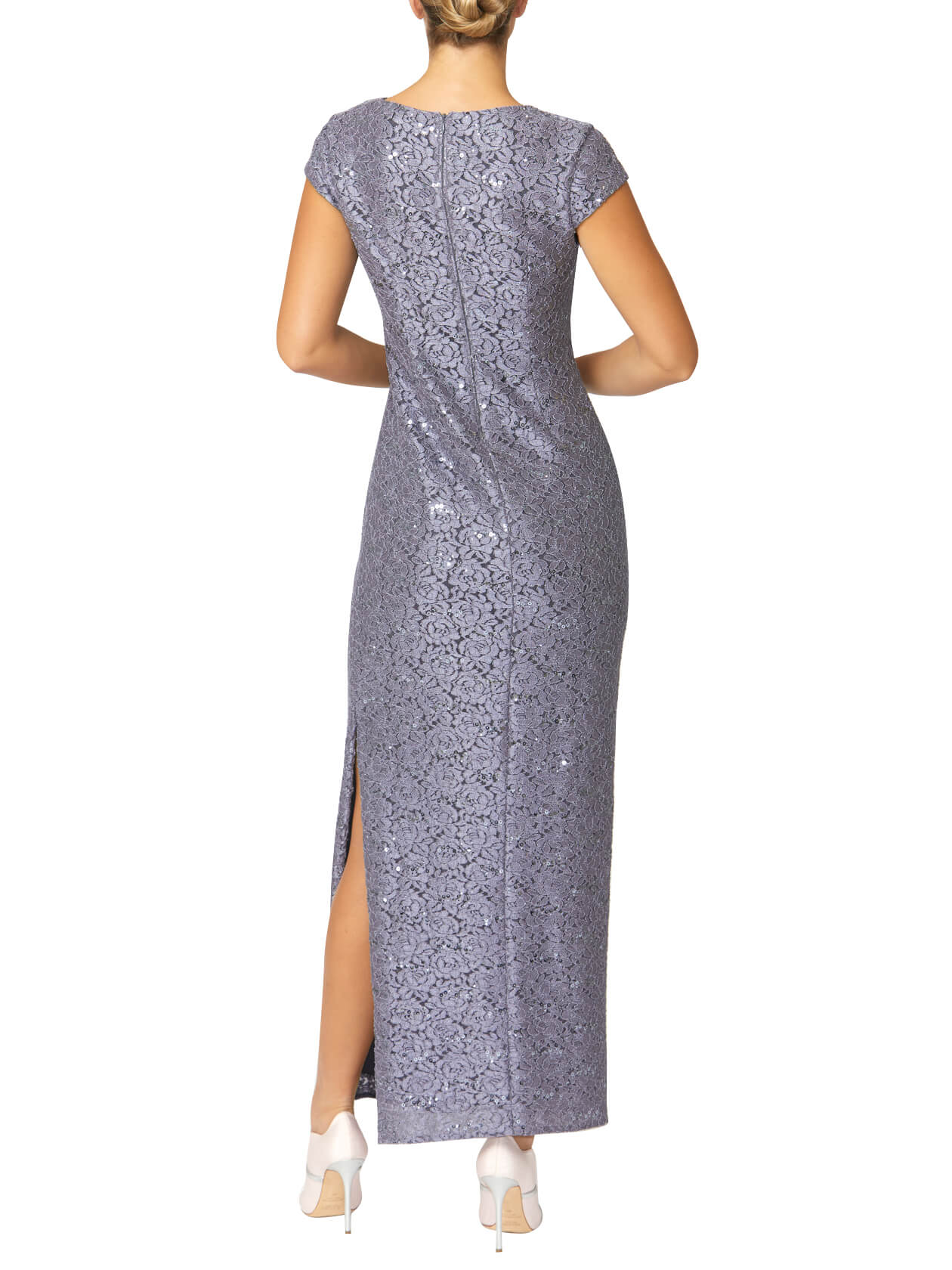 Helena Lilac Stretch Lace Gown
