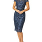 Venetia Blue Sequin Lace Dress