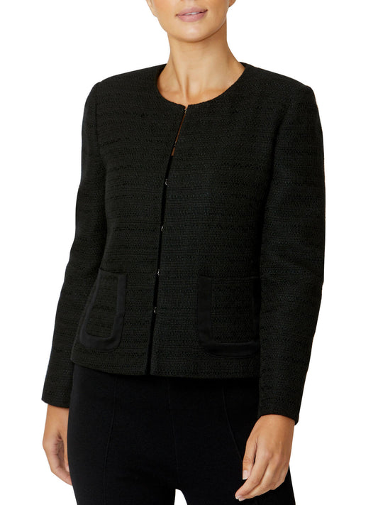 Women's Tweed Easy Fit Jacket in Black | Alison
