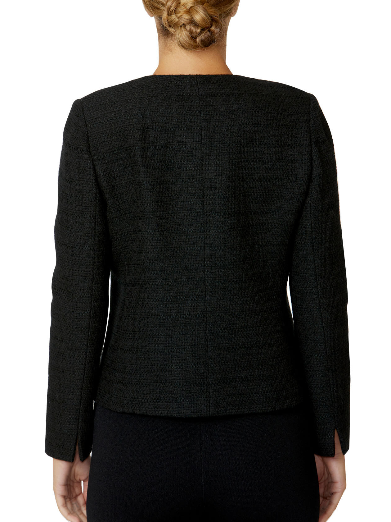 Women's Tweed Easy Fit Jacket in Black | Alison