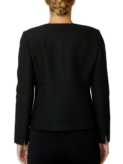 Women's Tweed Easy Fit Jacket in Black | Alison