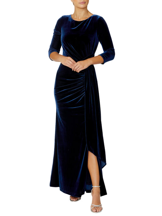 Peyton Sapphire Velour Gown