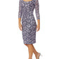 Helena Lilac and Navy Stretch Lace Dress