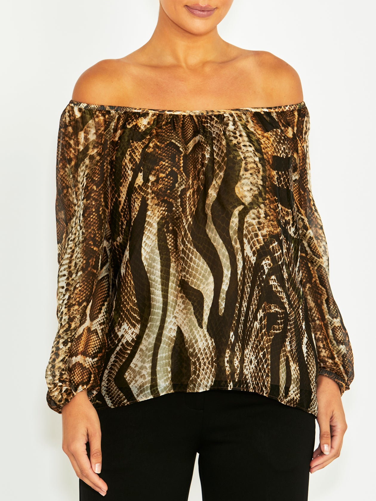 Ena Snake Silk Blouse