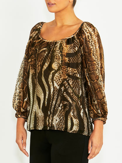 Ena Snake Silk Blouse