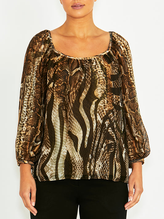 Ena Snake Silk Blouse