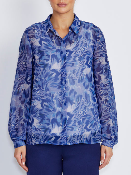 Lucy Periwinkle Abstract Print Blouse
