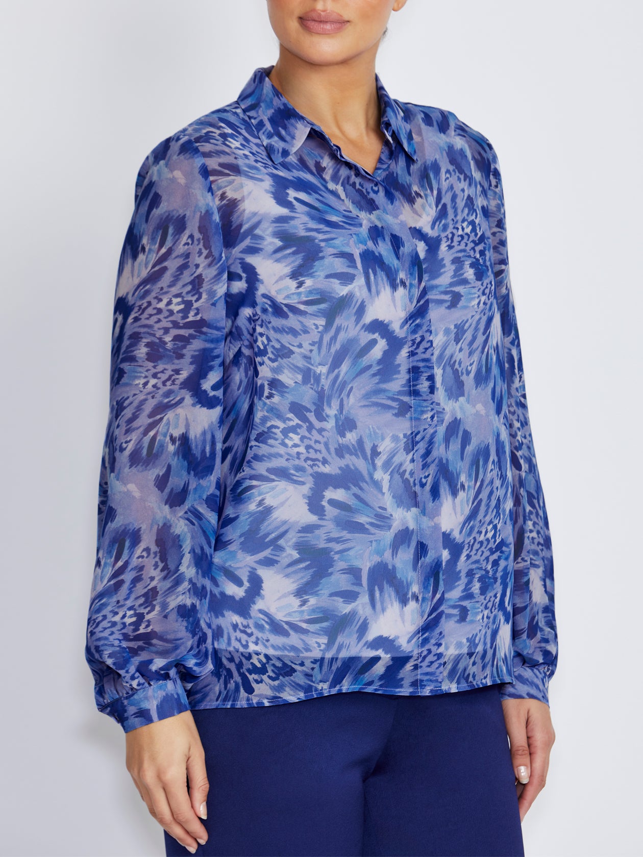 Lucy Periwinkle Abstract Print Blouse