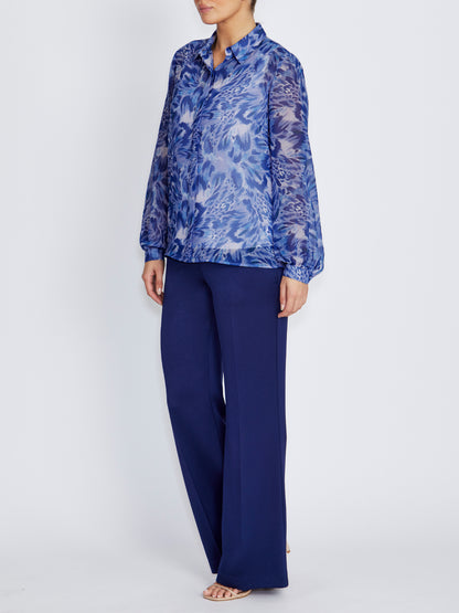 Lucy Periwinkle Abstract Print Blouse