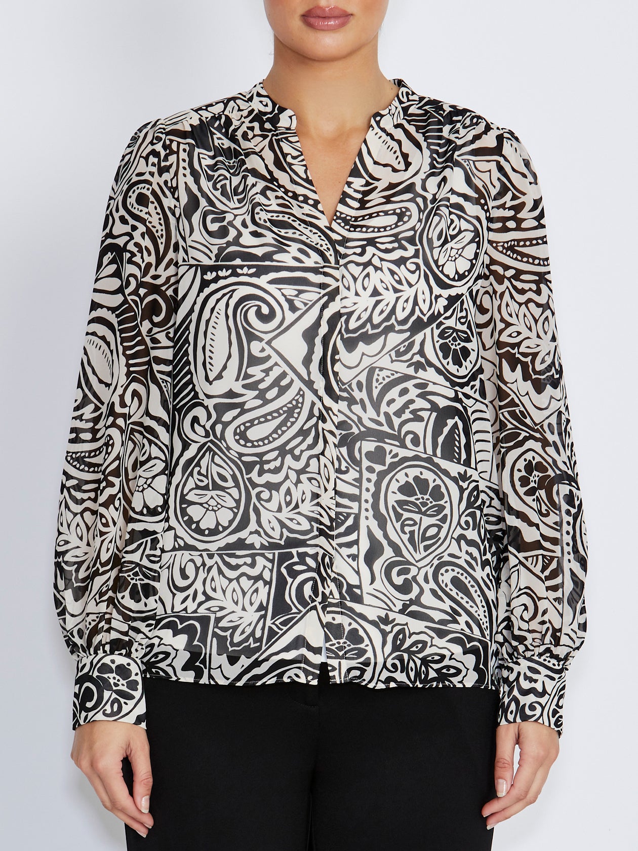 Alice Black Ivory Paisley Blouse