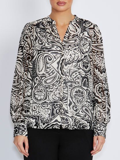Alice Black Ivory Paisley Blouse