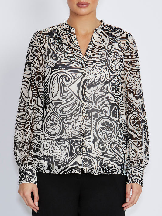 Alice Black Ivory Paisley Blouse