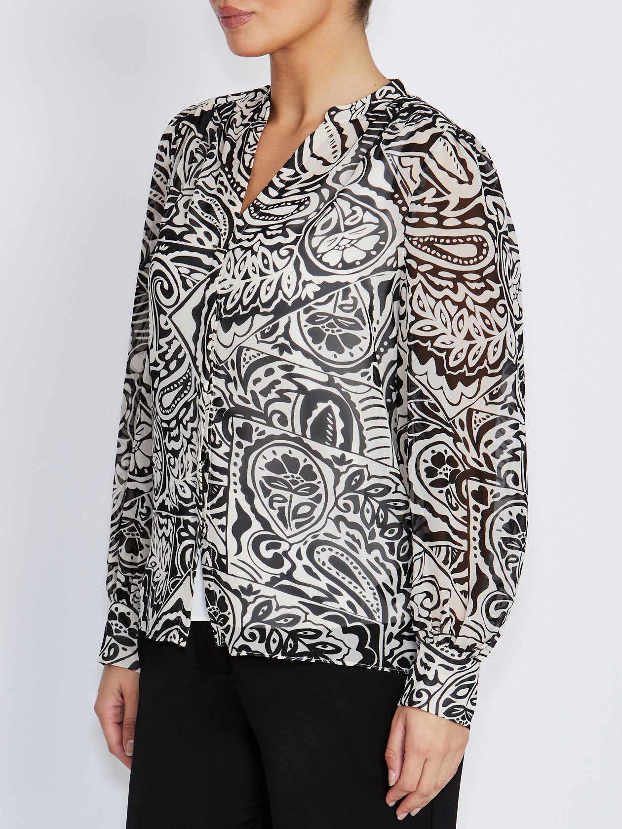 Alice Black Ivory Paisley Blouse
