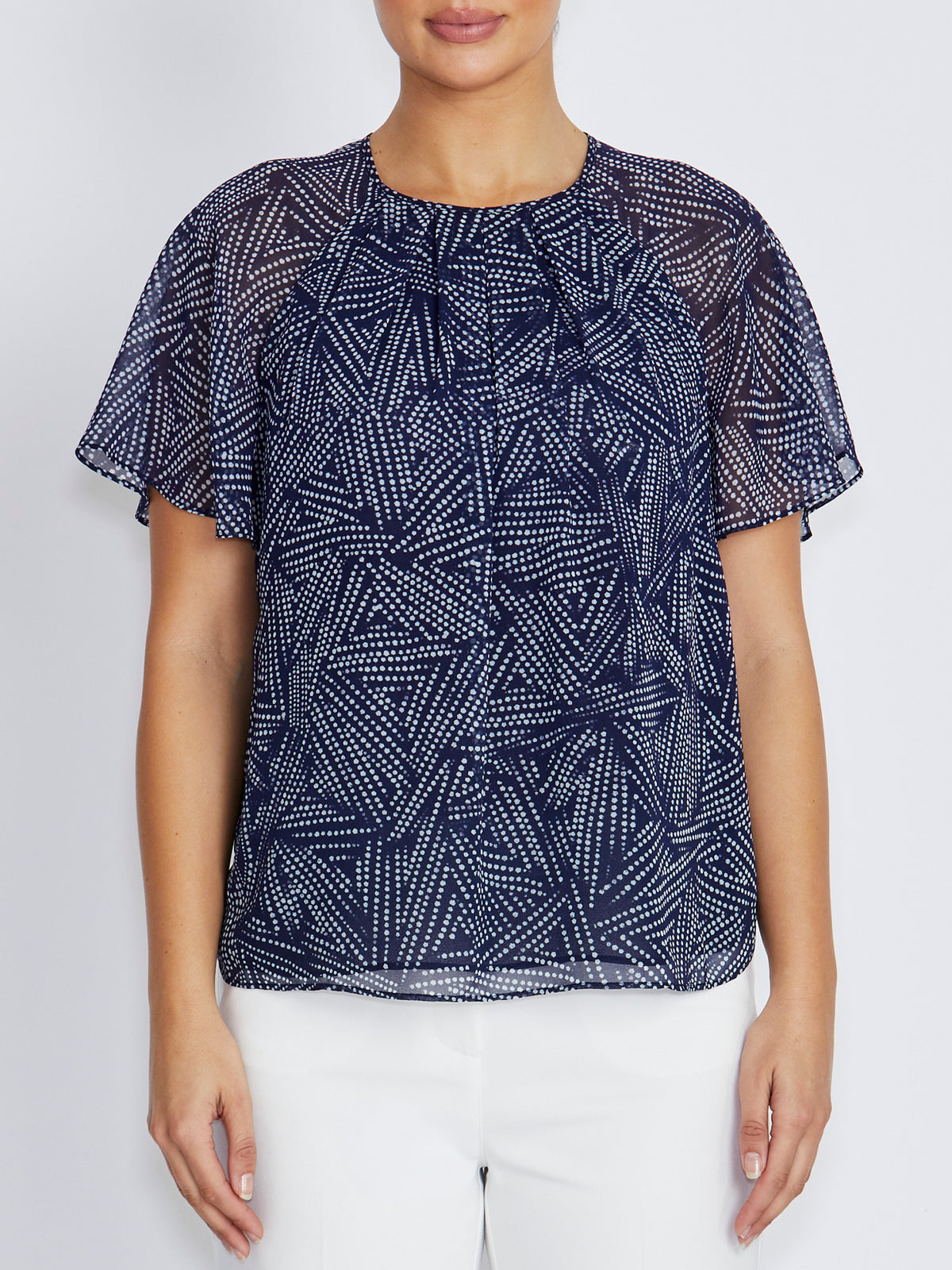 Aldina Navy Dot Blouse