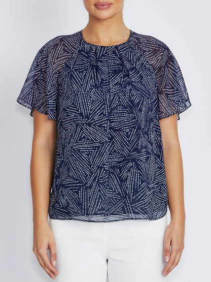 Aldina Navy Dot Blouse
