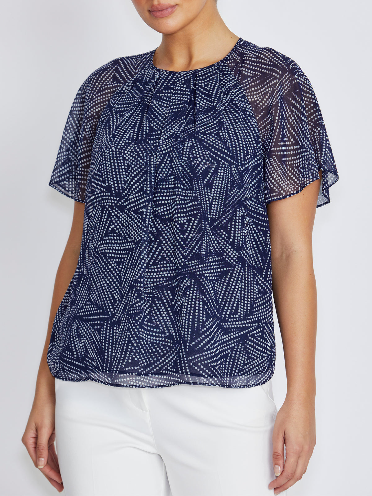 Aldina Navy Dot Blouse