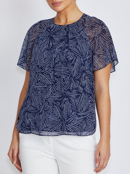 Aldina Navy Dot Blouse