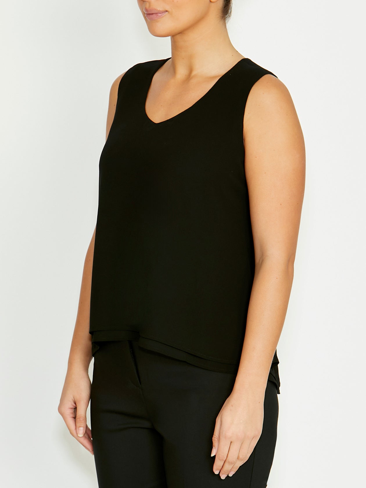 Mia Black Chiffon Top