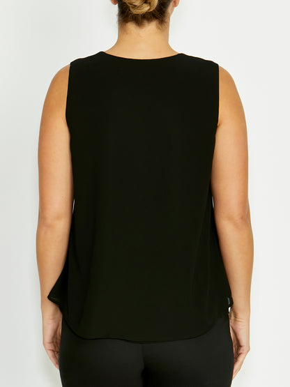 Mia Black Chiffon Top