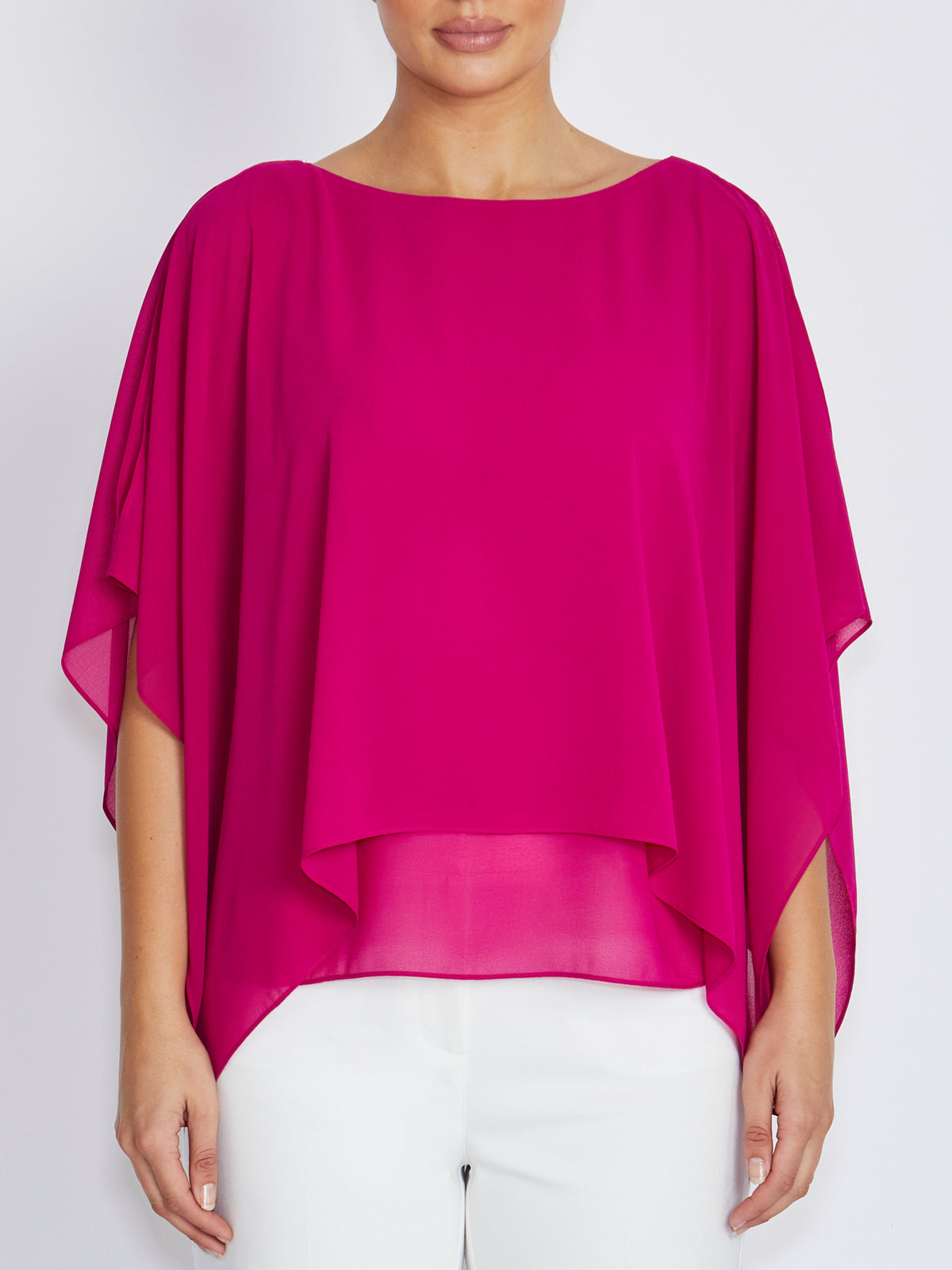 Silvana Magenta Chiffon Top