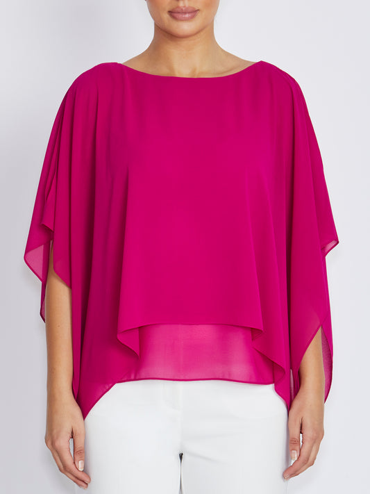 Silvana Magenta Chiffon Top