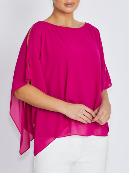 Silvana Magenta Chiffon Top