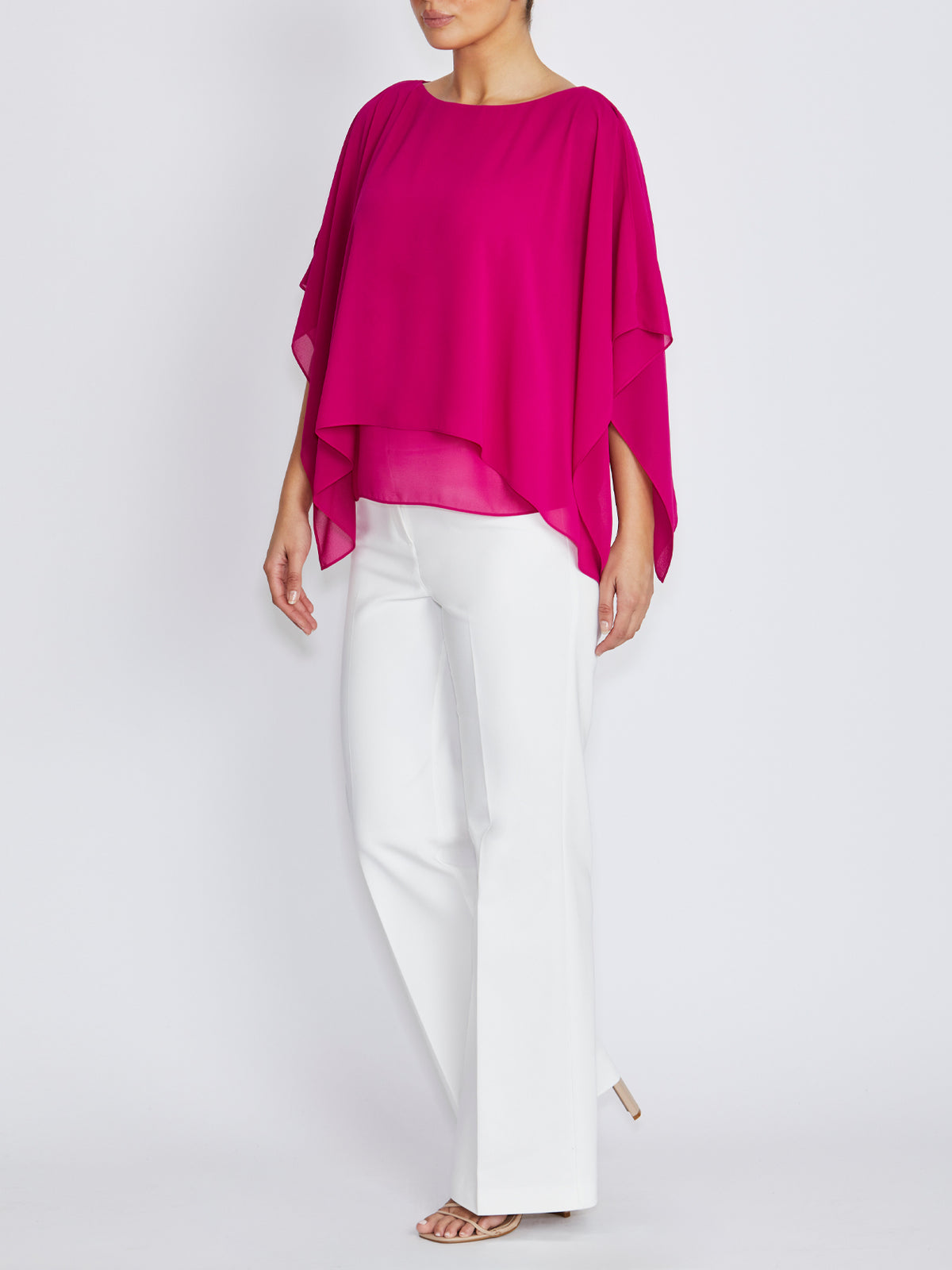 Silvana Magenta Chiffon Top