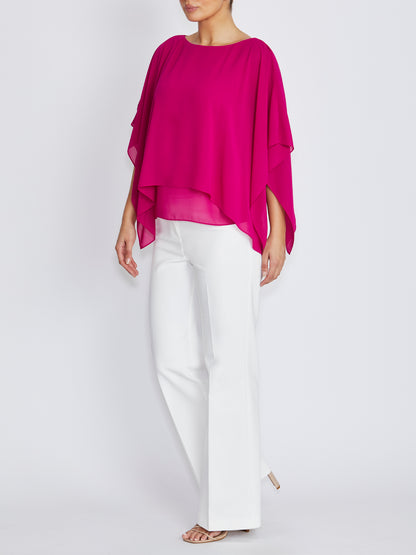 Silvana Magenta Chiffon Top