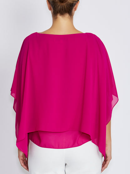 Silvana Magenta Chiffon Top