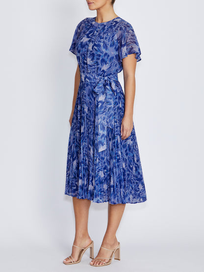 Aldina Periwinkle Pleated Dress