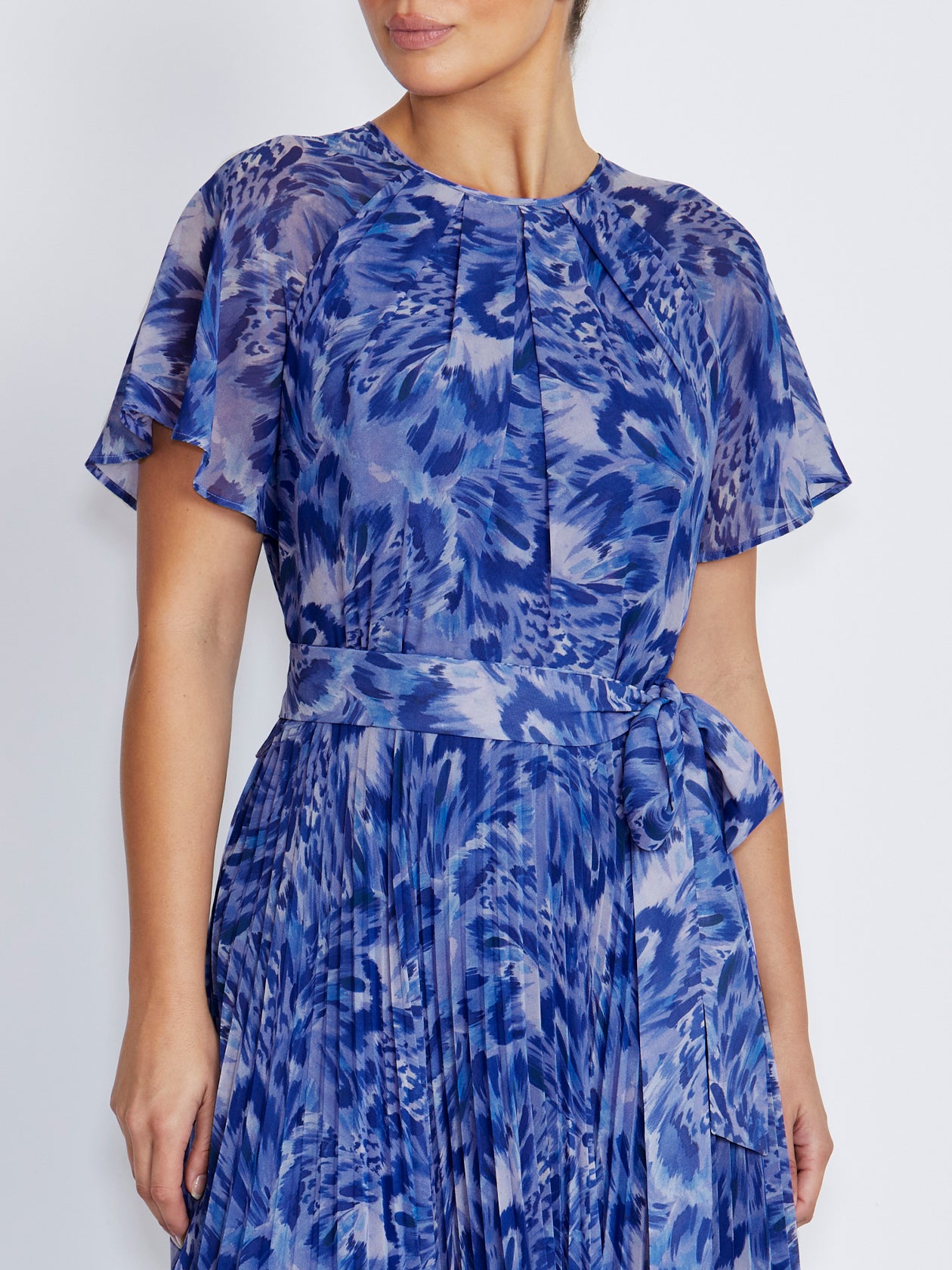 Aldina Periwinkle Pleated Dress