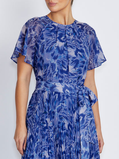 Aldina Periwinkle Pleated Dress