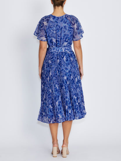 Aldina Periwinkle Pleated Dress