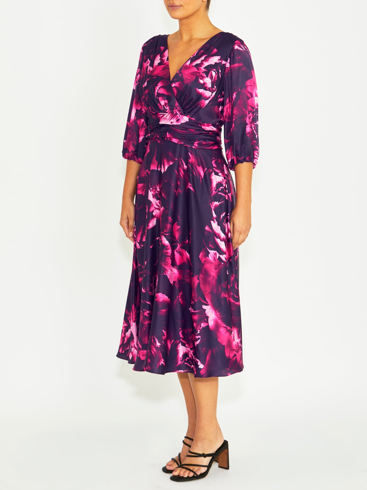 Elena Fuchsia Rose Midi Dress