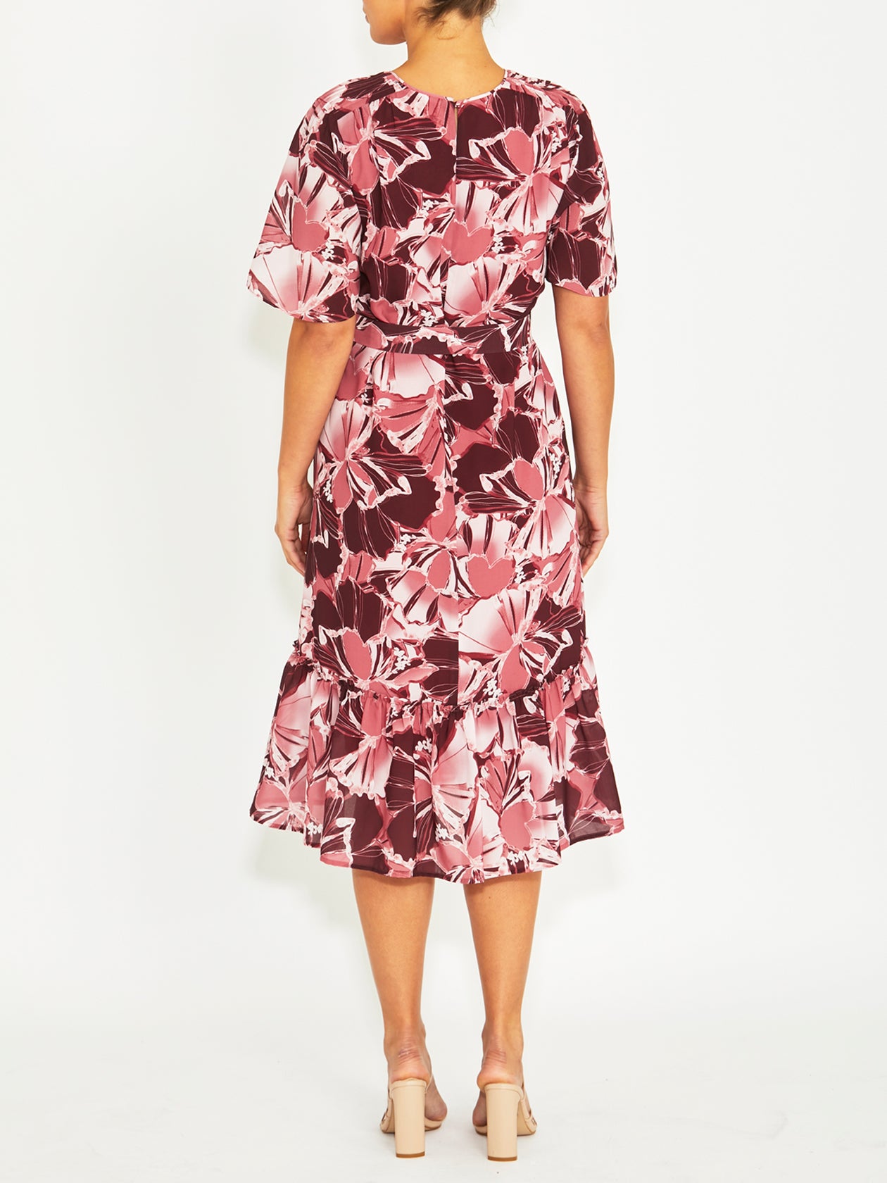 Irina Red Opal Chiffon Dress