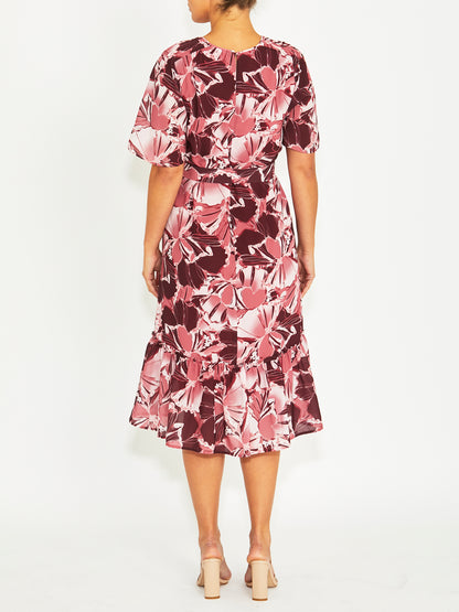 Irina Red Opal Chiffon Dress