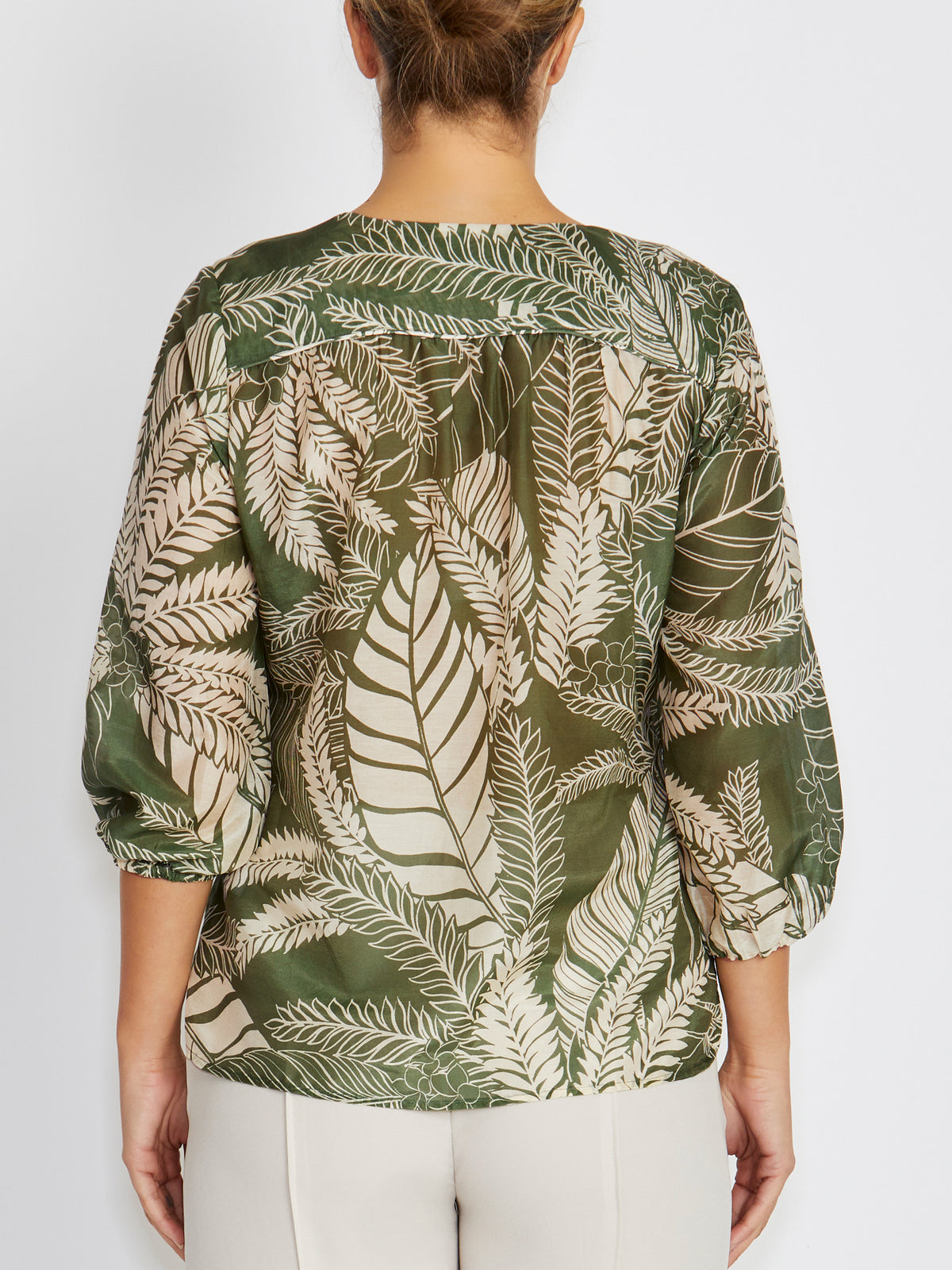 Selma Palm Print Blouse