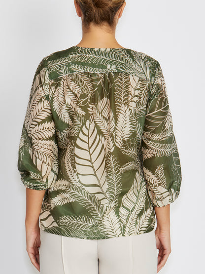 Selma Palm Print Blouse