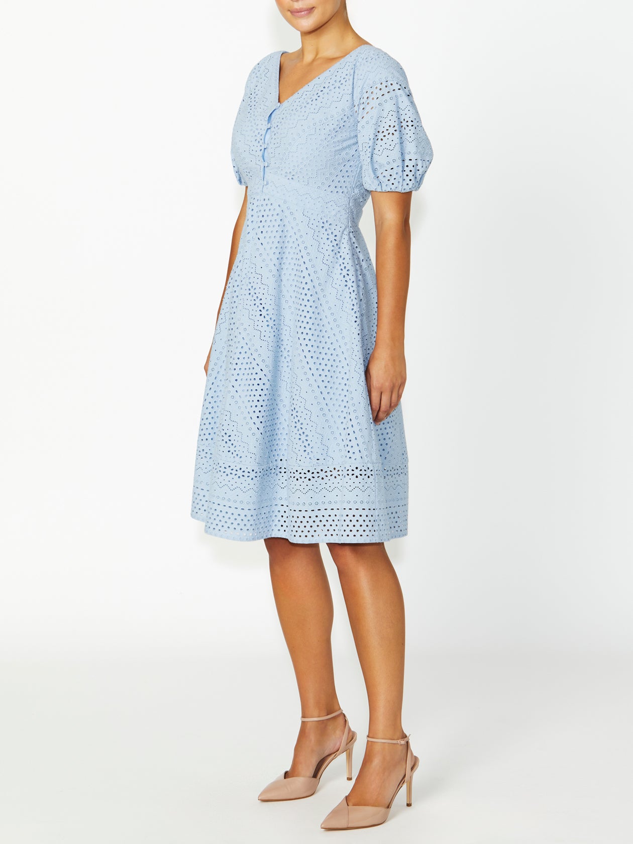 Women's Cotton Easy Fit Dress in Blue | Millie