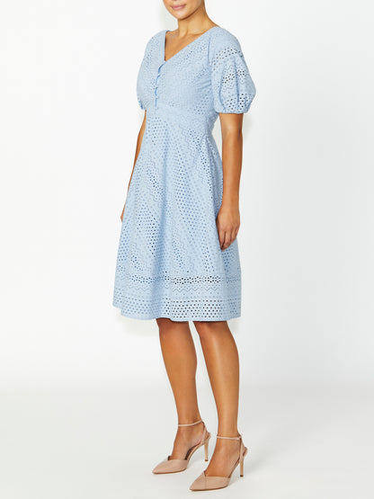 Women's Cotton Easy Fit Dress in Blue | Millie