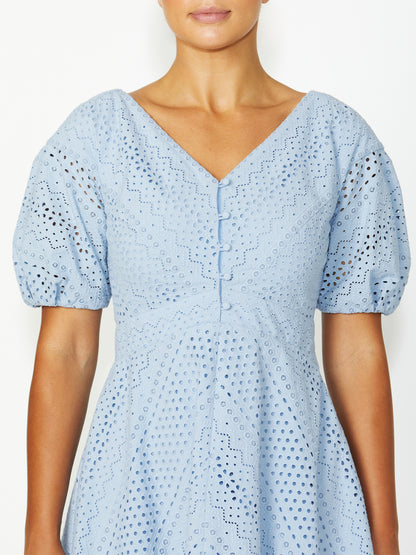 Women's Cotton Easy Fit Dress in Blue | Millie