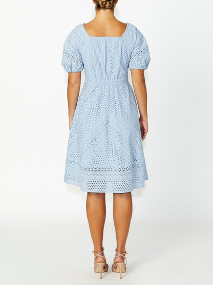 Women's Cotton Easy Fit Dress in Blue | Millie