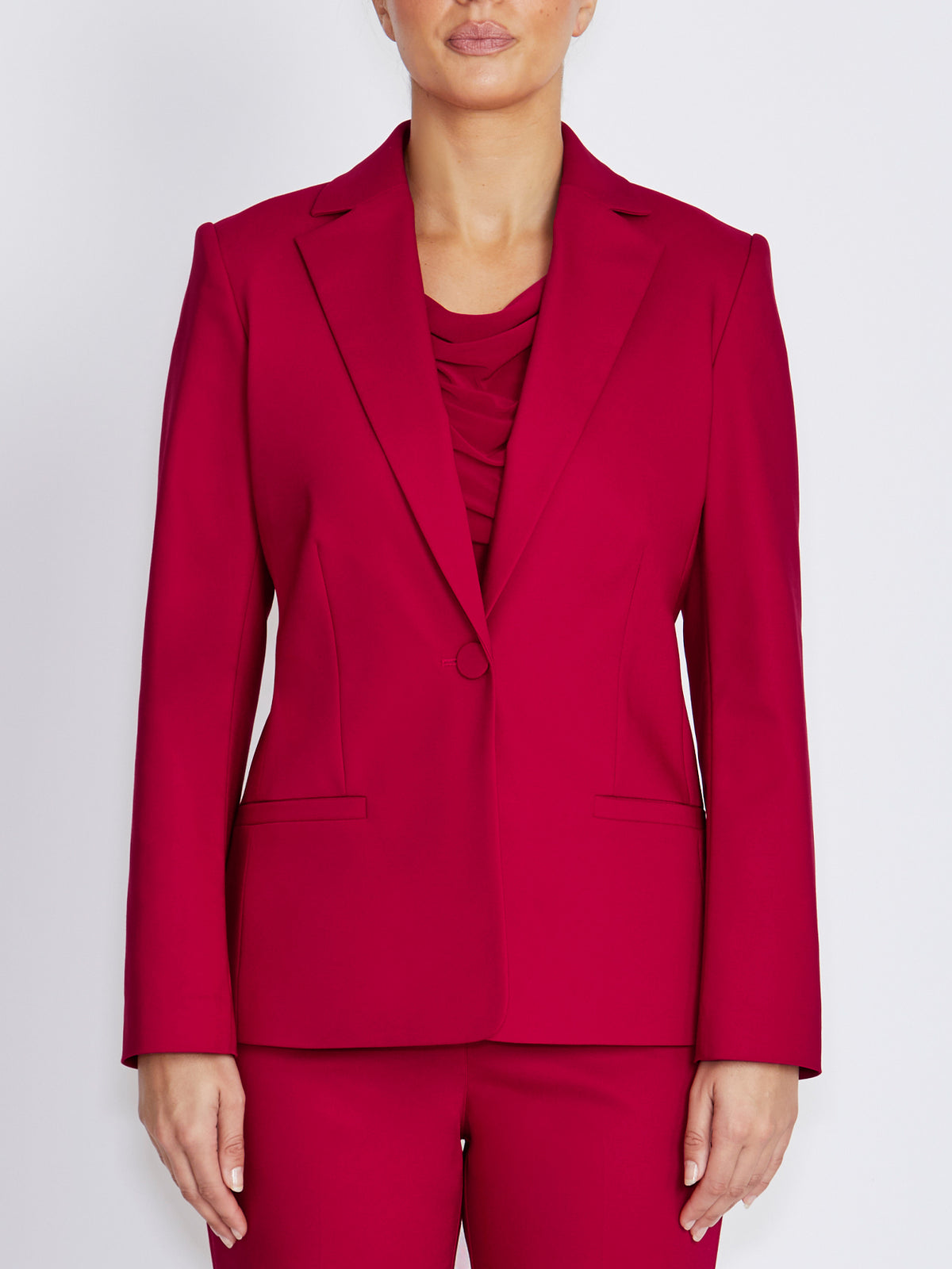 Sophie Crimson Cotton Sateen Blazer