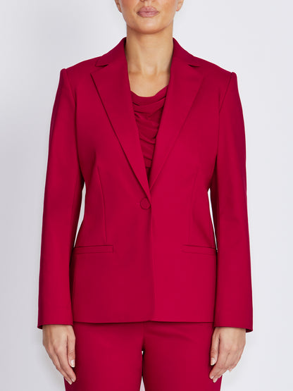 Sophie Crimson Cotton Sateen Blazer
