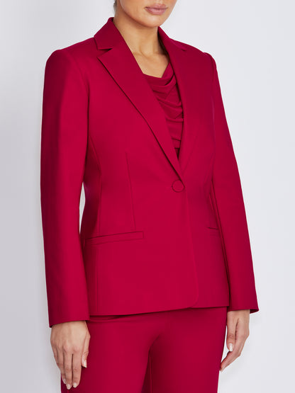Sophie Crimson Cotton Sateen Blazer