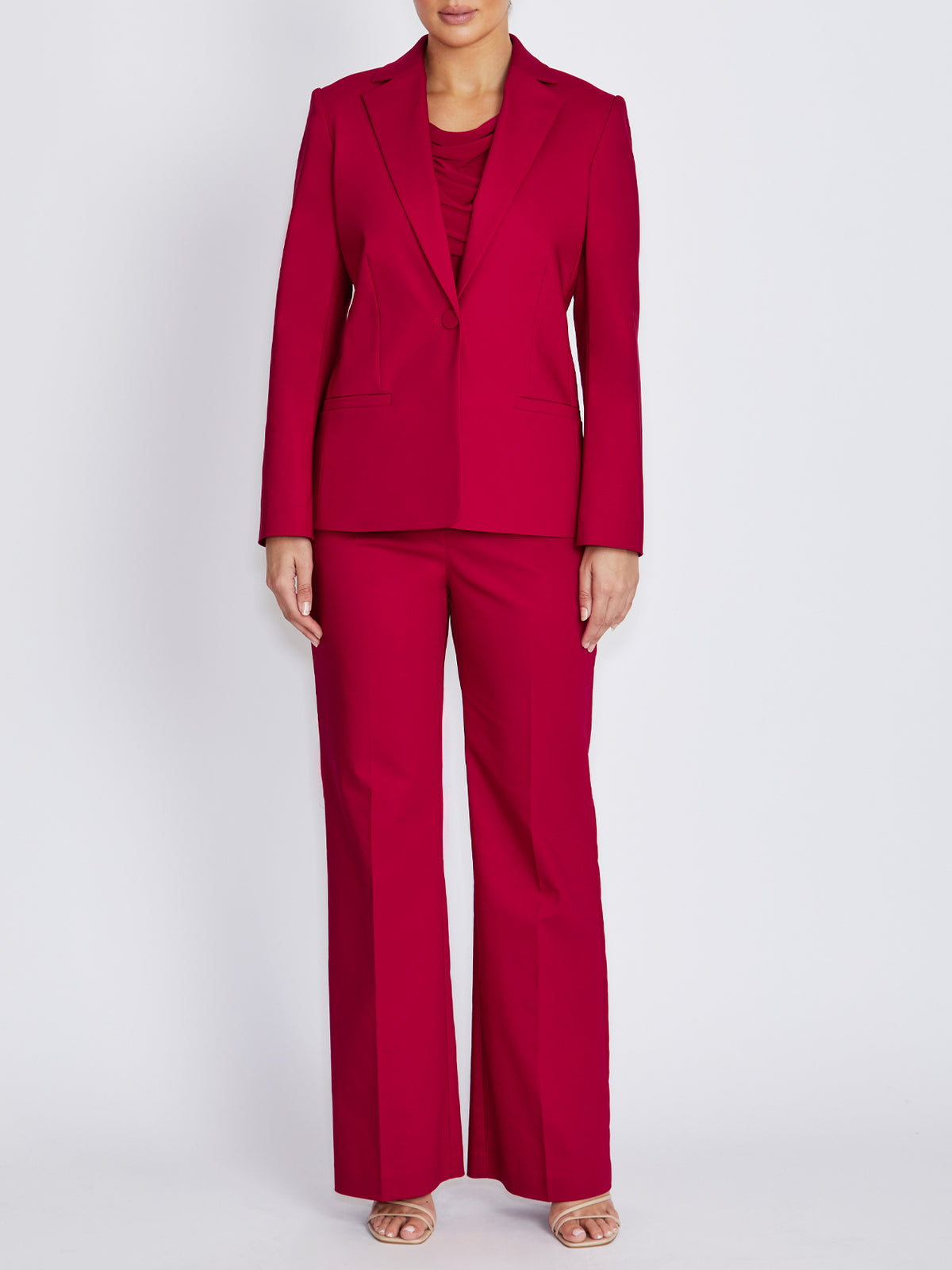 Sophie Crimson Cotton Sateen Blazer