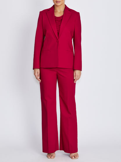 Sophie Crimson Cotton Sateen Blazer