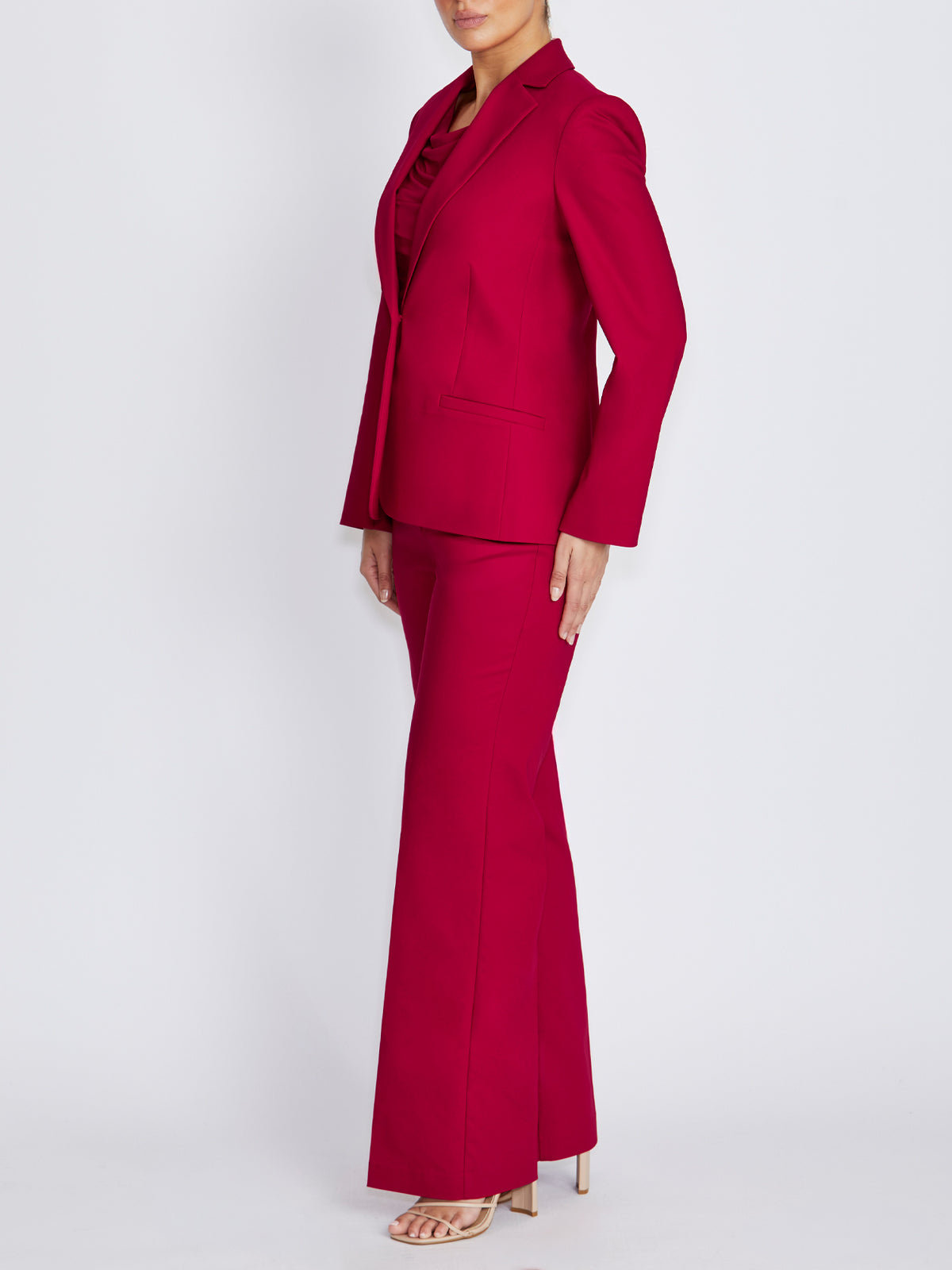 Sophie Crimson Cotton Sateen Blazer