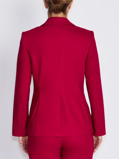 Sophie Crimson Cotton Sateen Blazer